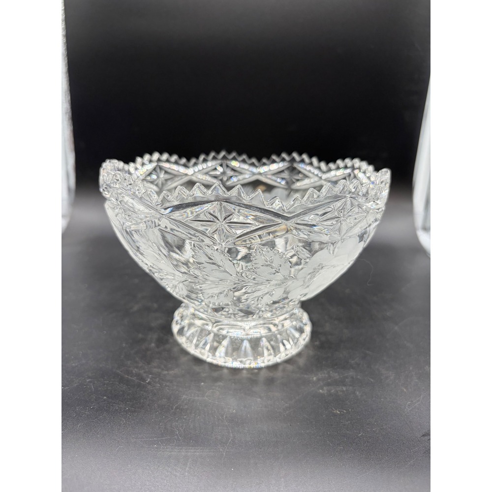 Imperlux Crystal Pedestal Bowl Rose Collection - Lead Crystal